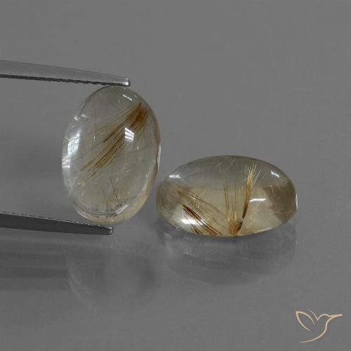 9.84ctw Natürlicher Sehr helles Goldbraun Rutilquarz, Oval, Transparent