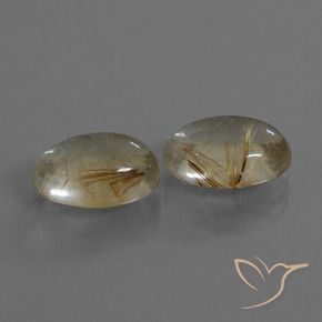 9.84 ct natürliche Sehr helles Goldbraun Rutilquarz-Edelsteine, Oval, Transparent