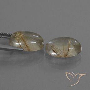 9.84 ct natürliche Sehr helles Goldbraun Rutilquarz-Edelsteine, Oval, Transparent