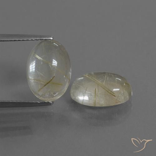 9.16ctw Natürlicher hellgelb Rutilquarz, Oval, Transparent