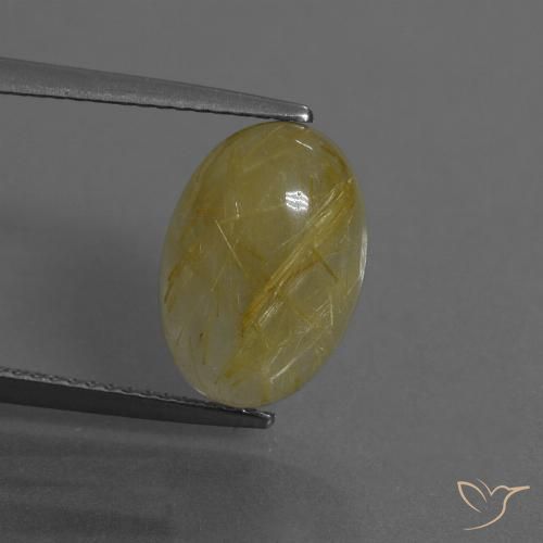 5.27ct Natürlicher Mittelgelb Rutilquarz, Oval, Lichtdurchlässig, Photo A