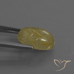 9,17 ctw natürlicher Mittelgelb Rutilquarz, Oval, Lichtdurchlässig