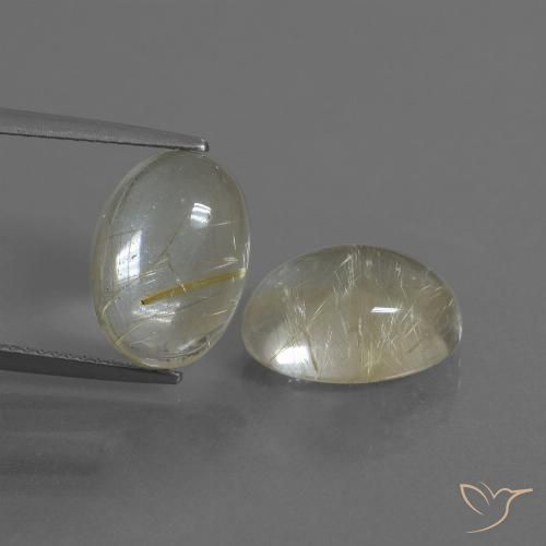 11.00ctw Natürlicher hellgelb Rutilquarz, Oval, Transparent