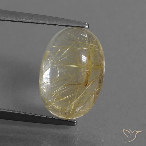 5.19ct Natürlicher Sehr helles Goldbraun Rutilquarz, Oval, Transparent