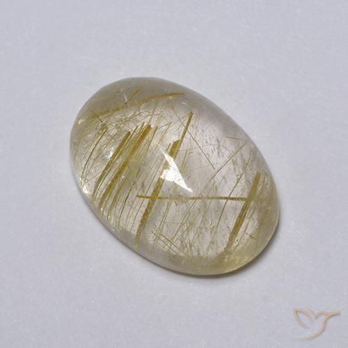 5.25ct Natürlicher Sehr helles Goldbraun Rutilquarz, Oval, Transparent