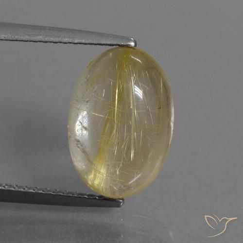 4.99ct Natürlicher Sehr helles Goldbraun Rutilquarz, Oval, Transparent
