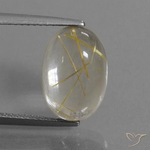 5.34ct Natürlicher hellgelb Rutilquarz, Oval, Transparent