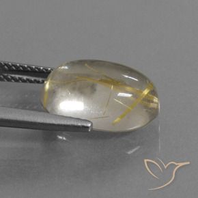 9,17 ctw natürlicher hellgelb Rutilquarz, Oval, Transparent