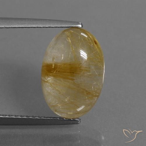 4.68ct Natürlicher Sehr helles Goldbraun Rutilquarz, Oval, Transparent