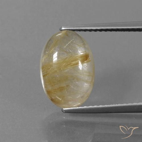 4.57ct Natürlicher Sehr helles Goldbraun Rutilquarz, Oval, Transparent, Photo A