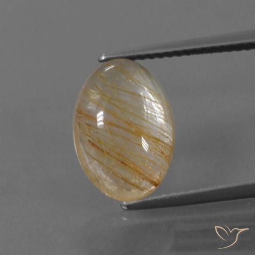 4.60ct Natürlicher Sehr helles Braun Rutilquarz, Oval, Transparent