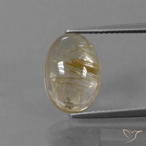 4.36ct Natürlicher Sehr helles Goldbraun Rutilquarz, Oval, Transparent