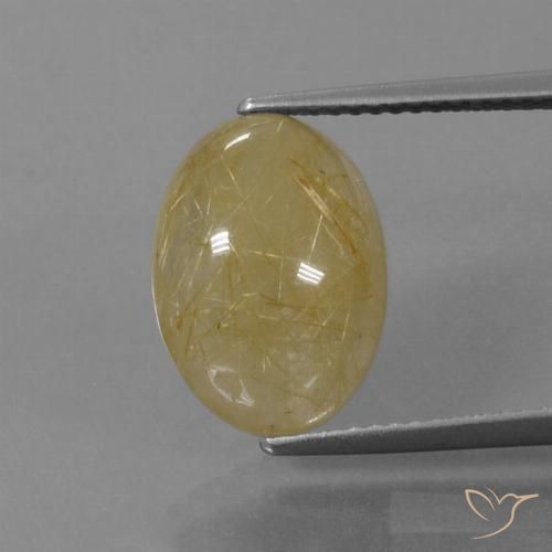 5.66ct Natürlicher Dijon Gelb Rutilquarz, Oval, Transparent