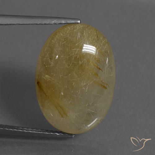 16.12ct Natürlicher Mittelgelb Rutilquarz, Oval, Lichtdurchlässig