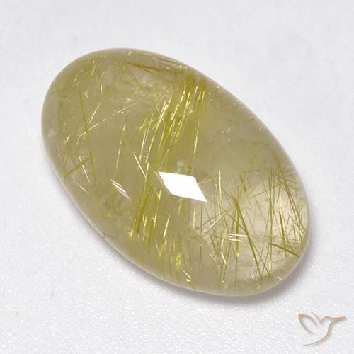15.27ct Natürlicher Helles Erdgelb Rutilquarz, Oval, Lichtdurchlässig