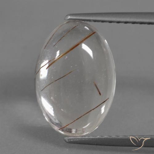 3.45ct Natürlicher Klar mit Kupfer Rutilquarz, Oval, Transparent