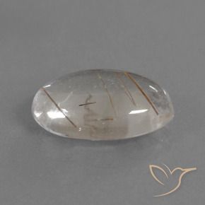 9,17 ctw natürlicher Klar mit Kupfer Rutilquarz, Oval, Transparent