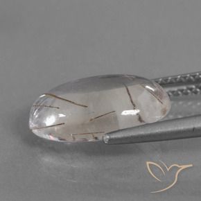 9,17 ctw natürlicher Klar mit Kupfer Rutilquarz, Oval, Transparent