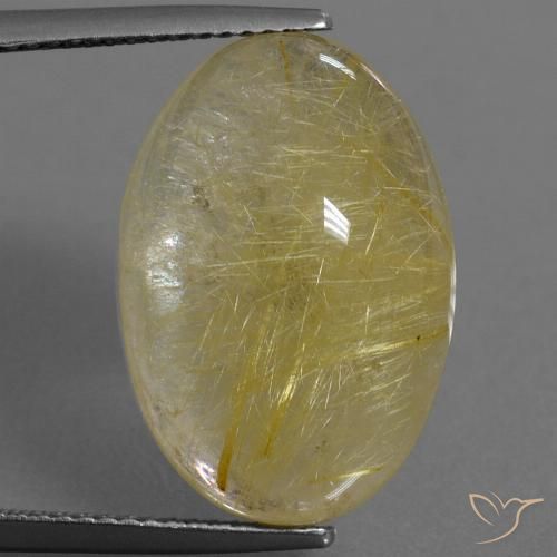 17.54ct Natürlicher hellgelb Rutilquarz, Oval, Transparent