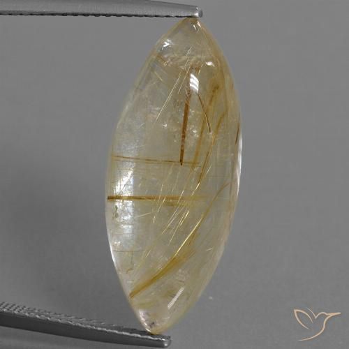 14.68ct Natürlicher Sehr helles Goldbraun Rutilquarz, Marquise, Transparent
