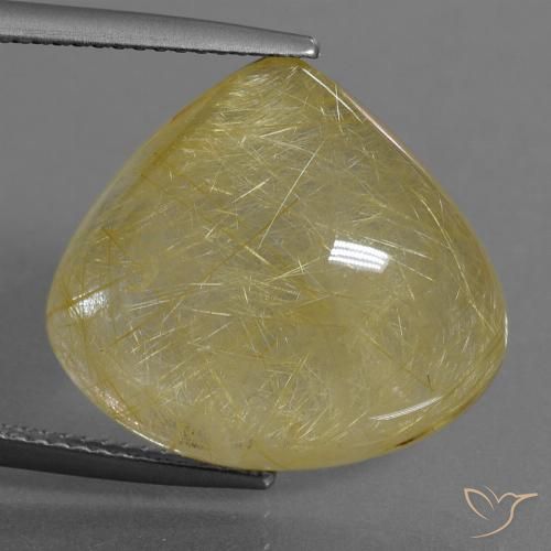 17.91ct Natürlicher Warmes Gelb Rutilquarz, Birnenform, Transparent
