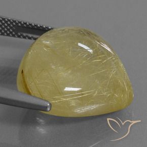 9,17 ctw natürlicher Warmes Gelb Rutilquarz, Birnenform, Transparent
