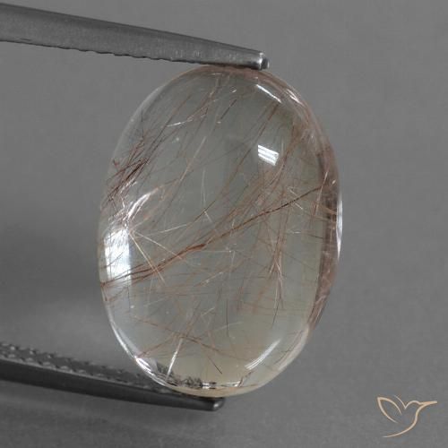 8.28ct Natürlicher Klar mit Kupfer Rutilquarz, Oval, Transparent