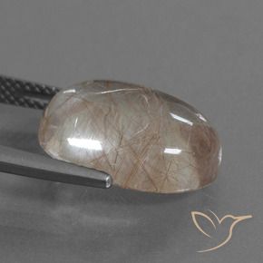 9,17 ctw natürlicher Klar mit Kupfer Rutilquarz, Oval, Transparent