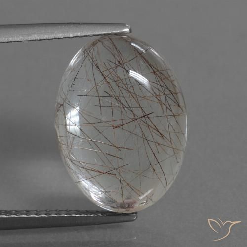 8.10ct Natürlicher Klar mit Kupfer Rutilquarz, Oval, Transparent