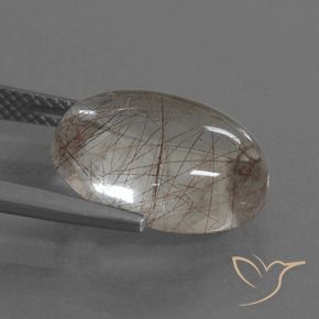 9,17 ctw natürlicher Klar mit Kupfer Rutilquarz, Oval, Transparent