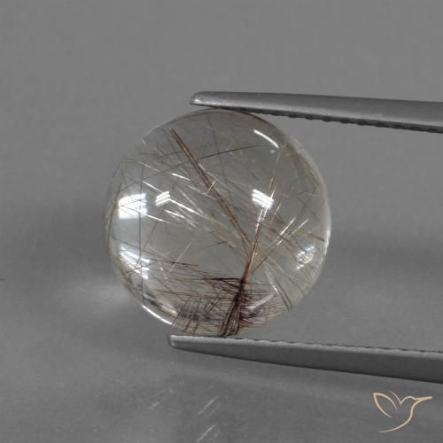 9,17 ctw natürlicher hellbraun Rutilquarz, Rund Schliff, Transparent