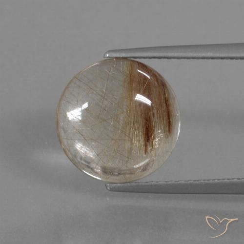 4.31ct Natürlicher Warmes Braun Rutilquarz, Runden, Transparent
