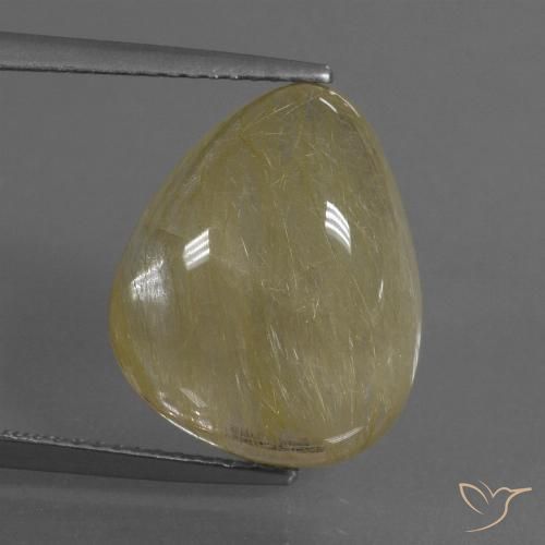 10.83ct Natürlicher hellgelb Rutilquarz, Birnenform, Lichtdurchlässig