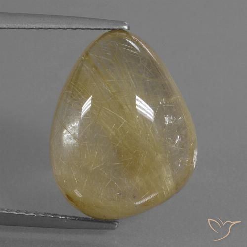 14.00ct Natürlicher Helles Dijongelb Rutilquarz, Fantasie, Transparent