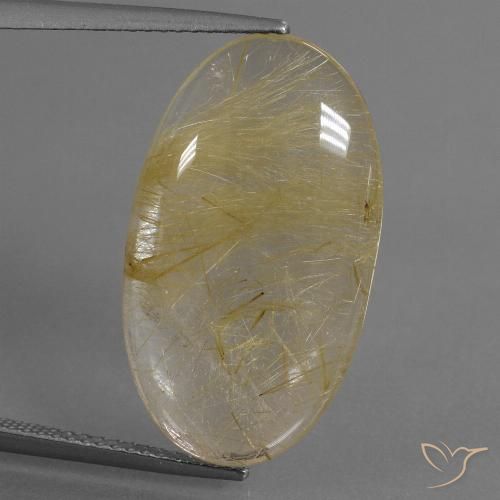 12.70ct Natürlicher Mittelgelb Rutilquarz, Oval, Transparent