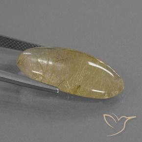 9,17 ctw natürlicher Mittelgelb Rutilquarz, Oval, Transparent