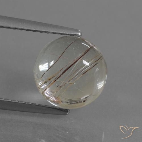 3.14ct Natürlicher hellbraun Rutilquarz, Runden, Transparent