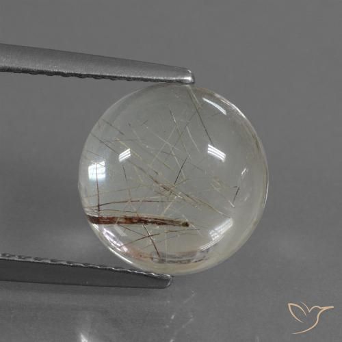 3.48ct Natürlicher hellbraun Rutilquarz, Runden, Transparent