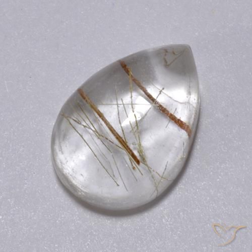 2.49ct Natürlicher Warmes Braun Rutilquarz, Birnenform, Transparent