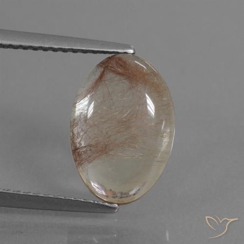 3.64ct Natürlicher Klar mit Kupfer Rutilquarz, Oval, Transparent, Photo A