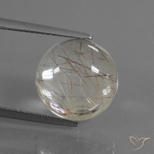 6.66ct Natürlicher Sehr helles Braun Rutilquarz, Runden, Transparent