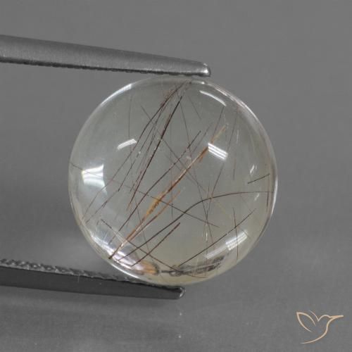 6.24ct Natürlicher hellbraun Rutilquarz, Runden, Transparent