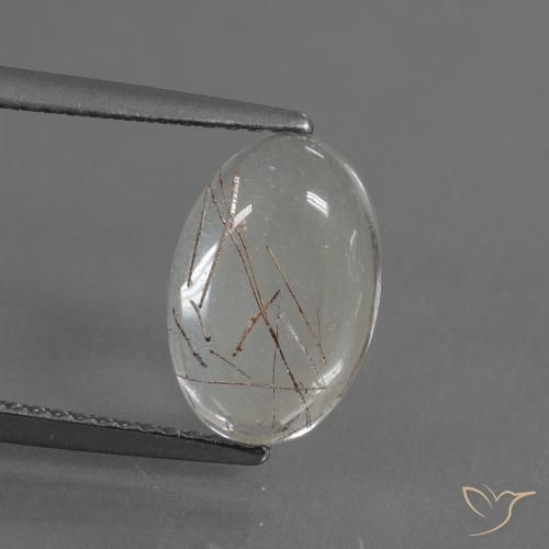 3.08ct Natürlicher Klar mit Kupfer Rutilquarz, Oval, Transparent