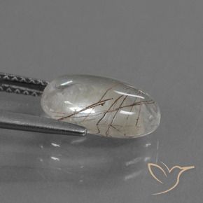 9,17 ctw natürlicher Klar mit Kupfer Rutilquarz, Oval, Transparent