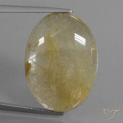 17.46ct Natürlicher Helles Gold Rutilquarz, Oval, Transparent