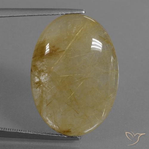 17.69ct Natürlicher Gold-gelb Rutilquarz, Oval, Lichtdurchlässig