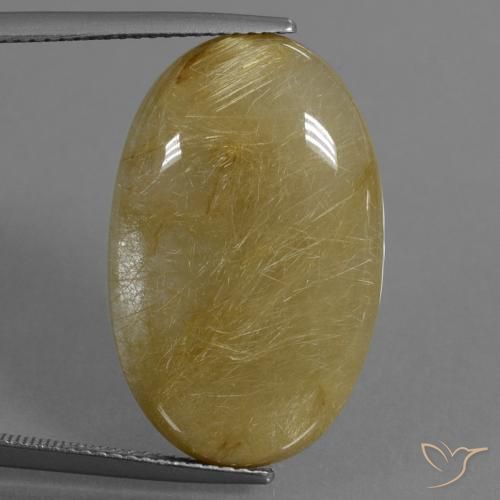 19.01ct Natürlicher Dijon Gelb Rutilquarz, Oval, Lichtdurchlässig