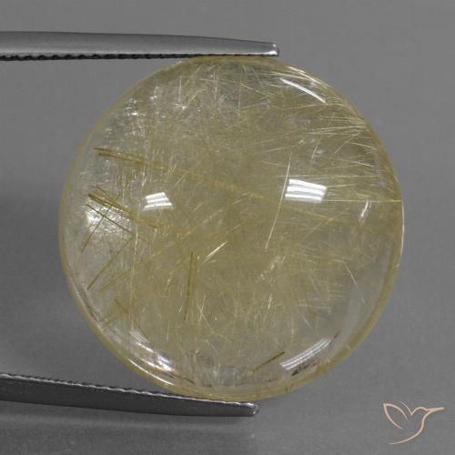 30.09ct Natürlicher hellgelb Rutilquarz, Runden, Transparent