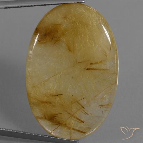 39.16ct Natürlicher Gold-gelb Rutilquarz, Oval, Lichtdurchlässig