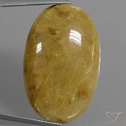 52.73ct Natürlicher Erdiges Gelb Rutilquarz, Oval, Lichtdurchlässig, Photo A